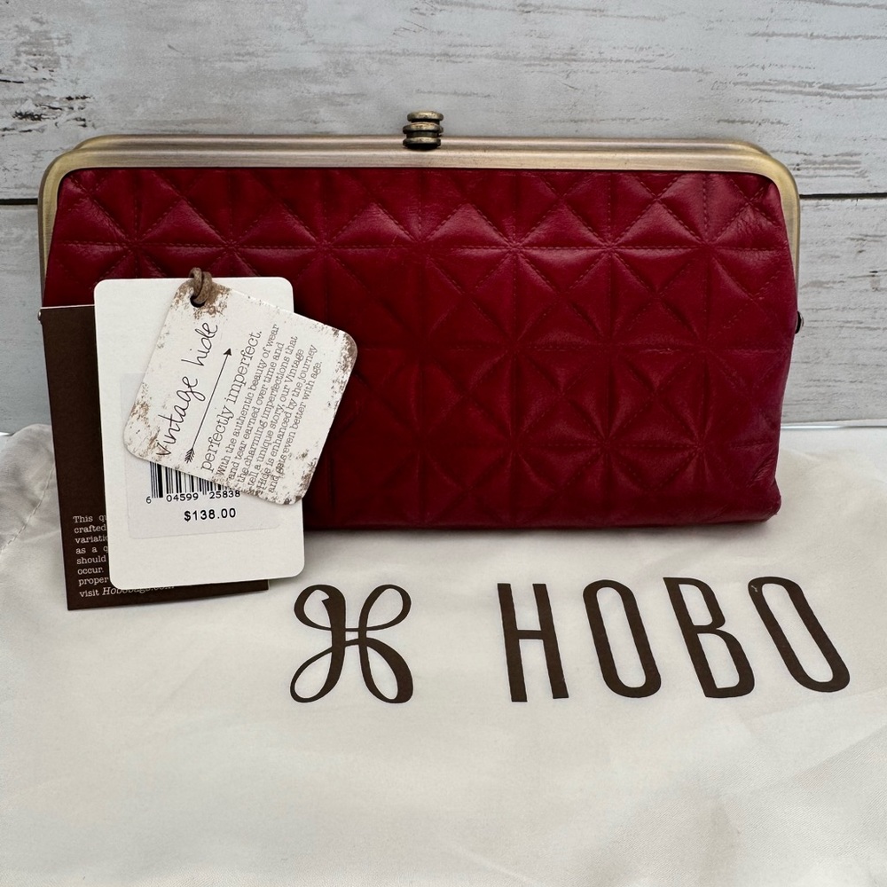 Hobo Embossed Red Lauren Wallet